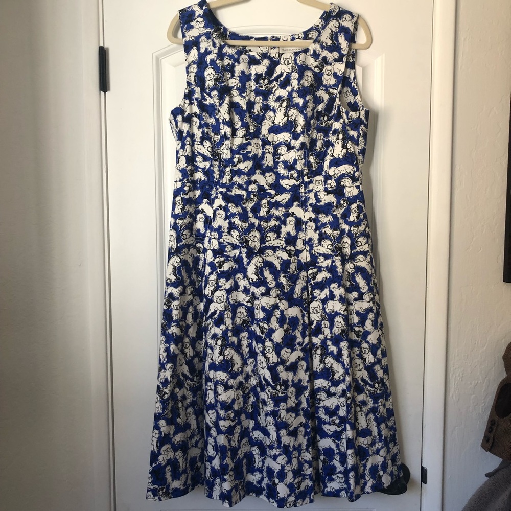 Carolina Herrera Dog-Print Charmeuse Dress
